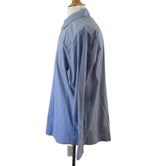 Thomas Pink Men’s Slim Fit Long Sleeves Shirt Blue & Pink Size 17.5 US XL - Picture 5 of 10